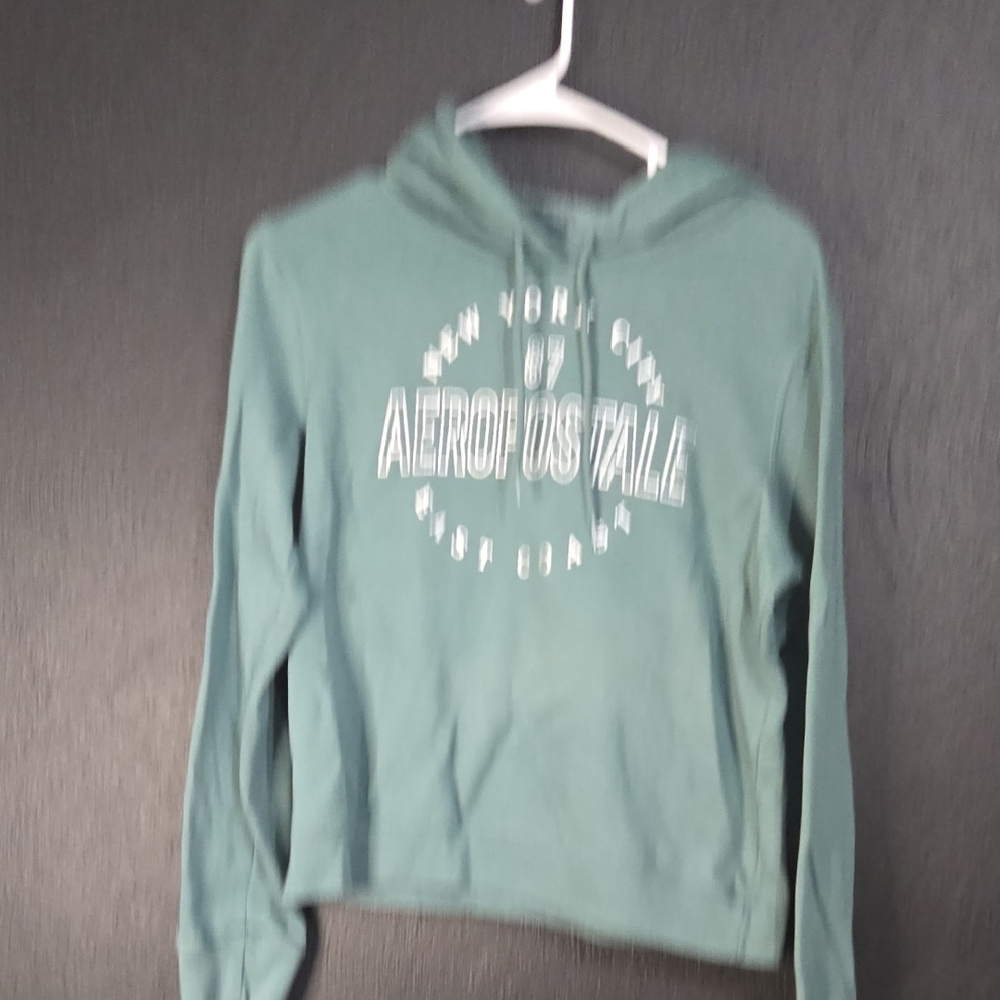 Aeropostale Women's Teal Hoodie Sweater
